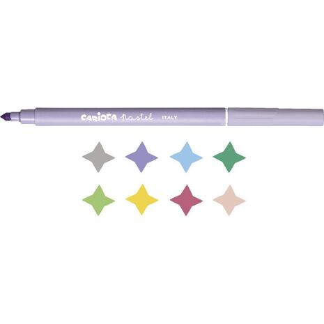 Μαρκαδόροι ζωγραφικής CARIOCA pastel fine tip (συσκευασία 8 τεμαχίων)